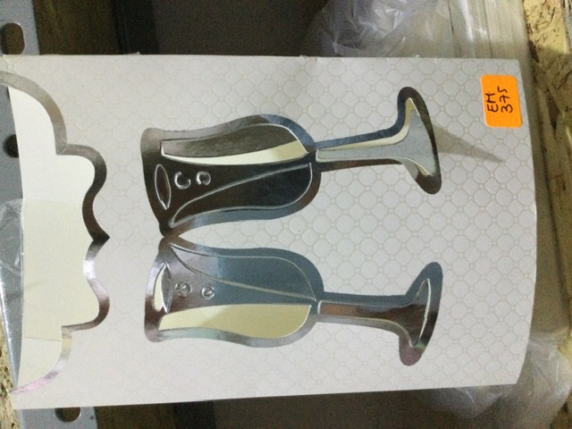 TARJETA 2 COPAS PLATEADO Em375