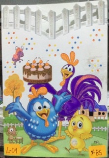 TARJETA GALLINA PINTADITA L001