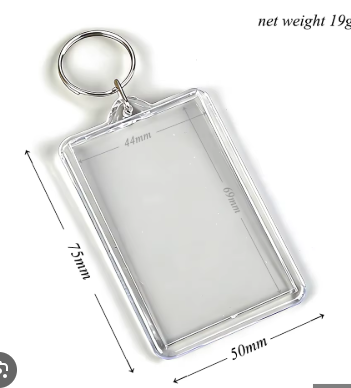 LLAVERO ACRILICO RECTANGULAR MEDIANO 7x5 LLA2