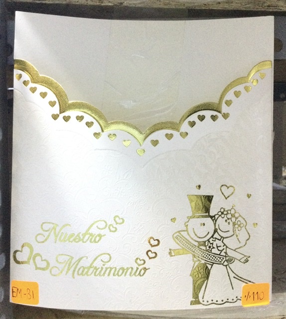 TARJETA MATRIMONIO SOBRE V NOVIO1 EM31