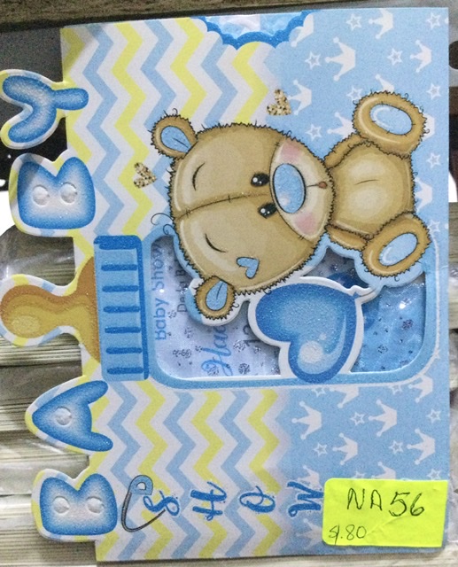 Tarjeta hechado baby oso celeste NA056