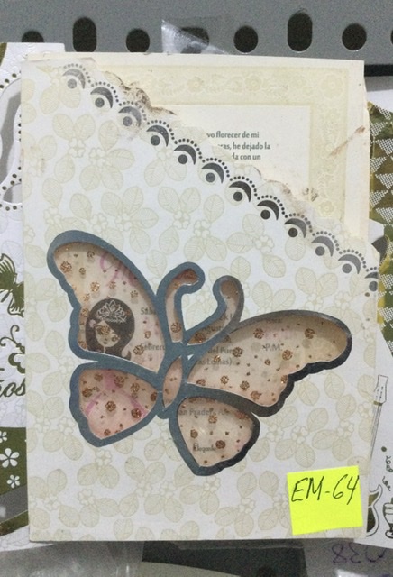 TARJETA MARIPOSA PLATA EM64