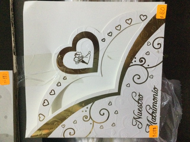 TARJETA NMATRIMONIO DORADO CONTRAPLACADO