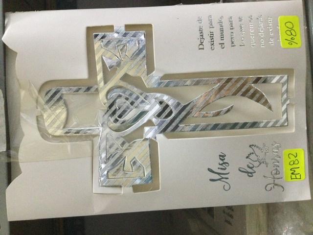 TARJETA CRUZ PLATA FOLCKOTE