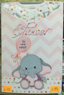 TARJETA BABY ELEFANTE ROSADO